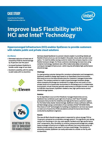 Vorschau Case Study: SysEleven verbessert seine IaaS-Flexibilität mit Intel und Hyperkonvergenter Infrastruktur (HCI)