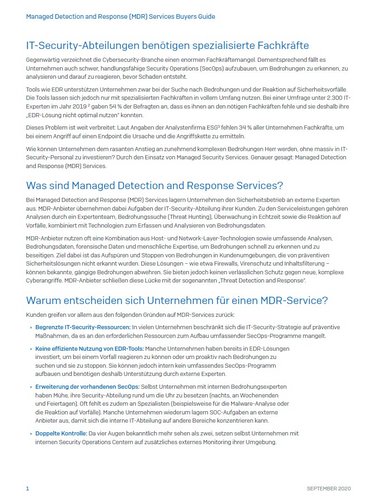 Vorschau Einkaufsführer Managed Detection and Response Services (MDR)