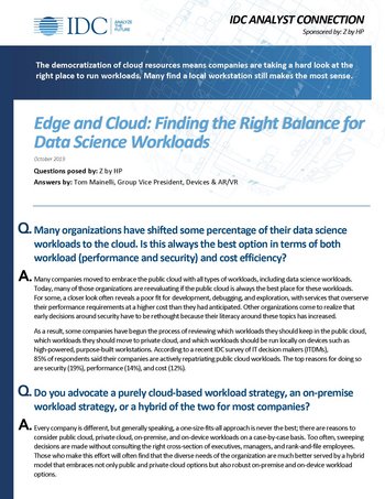 Vorschau Edge oder Cloud? Eine Entscheidungshilfe für Data Scientists und andere Analysten