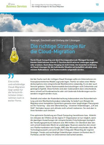 Vorschau eBook: Was ist bei der Planung einer Cloud-Migration unbedingt zu beachten?